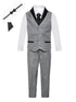 Magen Kids Boys Pants Vest Tie 6 Pc Tuxedo Vest Set 12M-14 - SophiasStyle.com